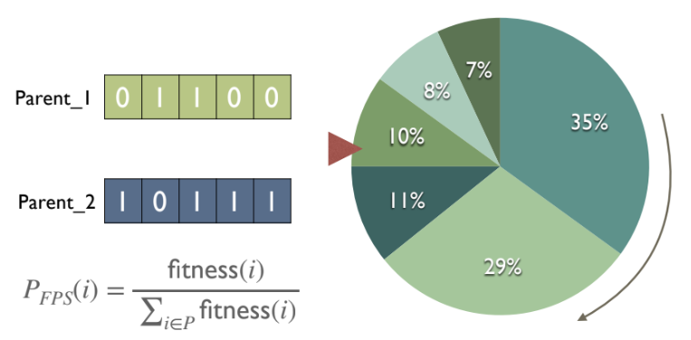 Roulette Wheel Selection 도식